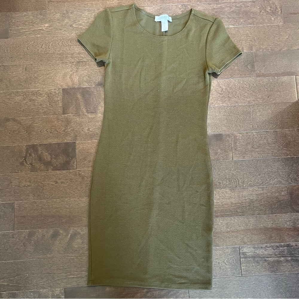 Army Green Bodycon Midi Dress